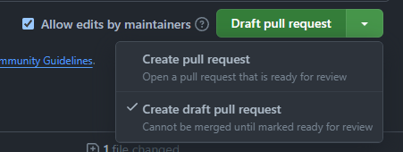 Create Pull Request Button